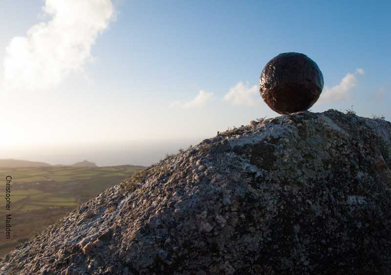 Art in the landscape - iron sphere