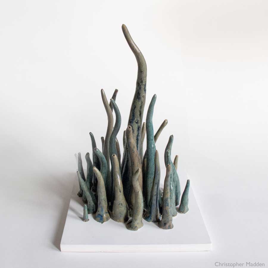 Contemporary ceramic art - organic handmade clay cones