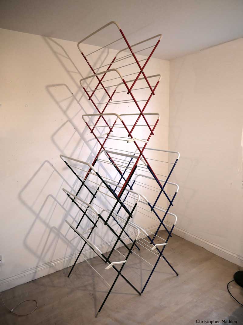 Contemporary sculpture constructed from household objects