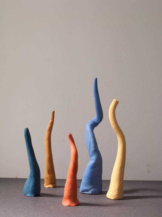 Contemporary ceramics - colored cone sculpture