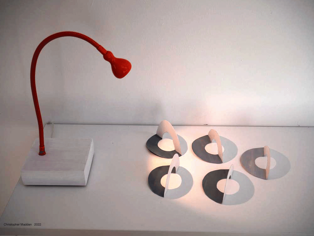 contemporary light sculpture - shadow rings