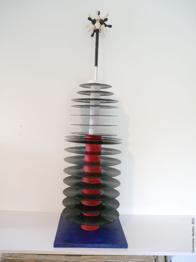contemporary sculpture - tower of vinyl records