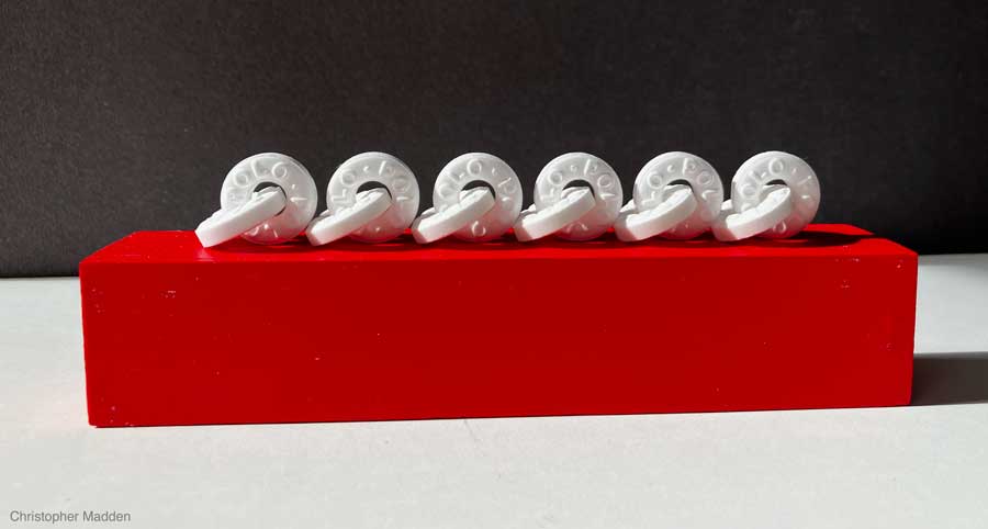 Interlinked Polo mints sculpture